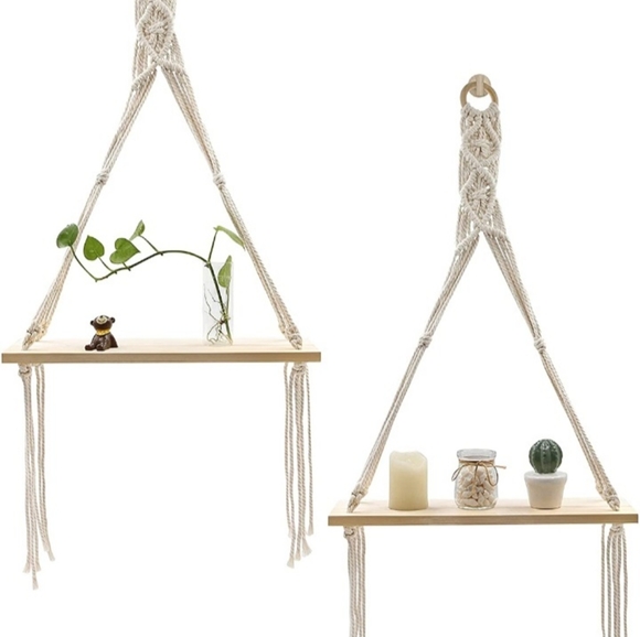 Afuly Macrame Wall Shelf Hanging Floating Shelves - Picture 6 of 6